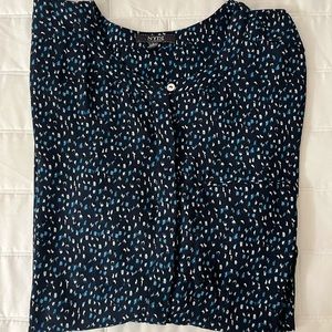 NYDJ Blue Pattern Blouse